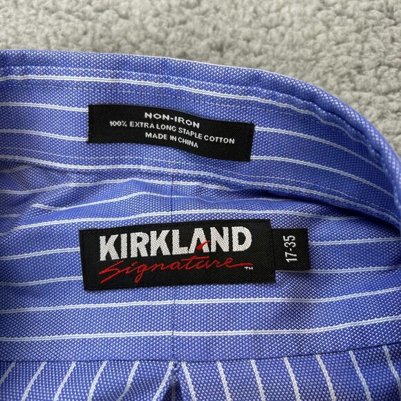2 Kirkland Signature Men's Long Sleeve Shirts Size 17-35 Extra LongNon-Iron - Picture 3 of 13